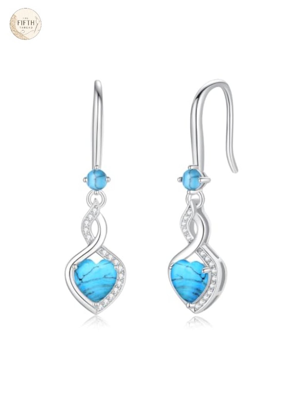 Heart Dangle Earrings Sterling Silver Birthstone Jewelry Women